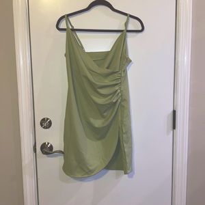 sage green cocktail dress